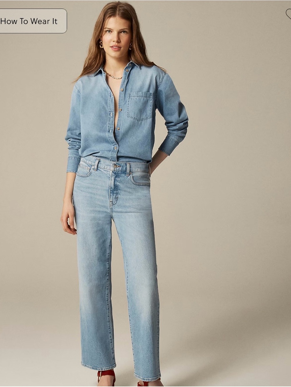 J.Crew Light Blue 96 Slim Wide Denim Jeans